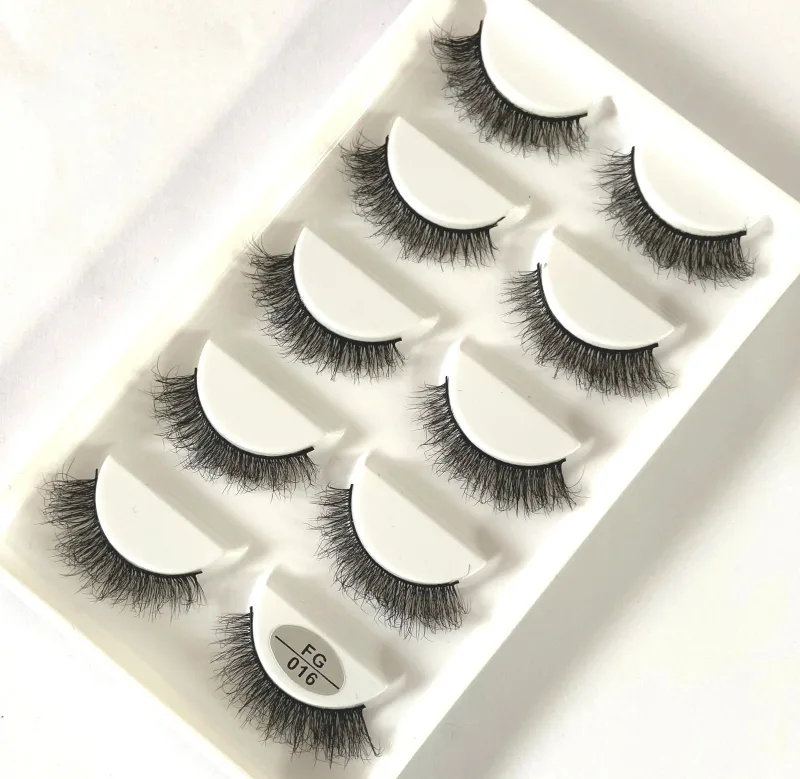 5Pairs Handmade Mink Lashes Short False Eyelashes Dense Natural Long Messy Eye Lashes Reusable Stage Makeup Eyelashes — image 29