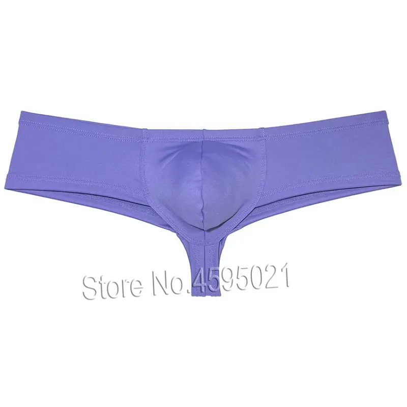 Cheeky Men's Micro Boxer Brief Brazilian Underwear Male Bikini Lingerie Beach Shorts Curvy Pouch Silky Low Rise High Leg Undies