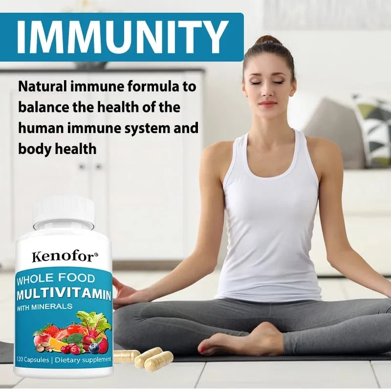 Multivitamin-Kapseln enthalten Biotin und Magnesium als Antioxidantien und helfen, die Immunfunktion, Energie und die Gesundheit des Immunsystems zu stärken — image 2
