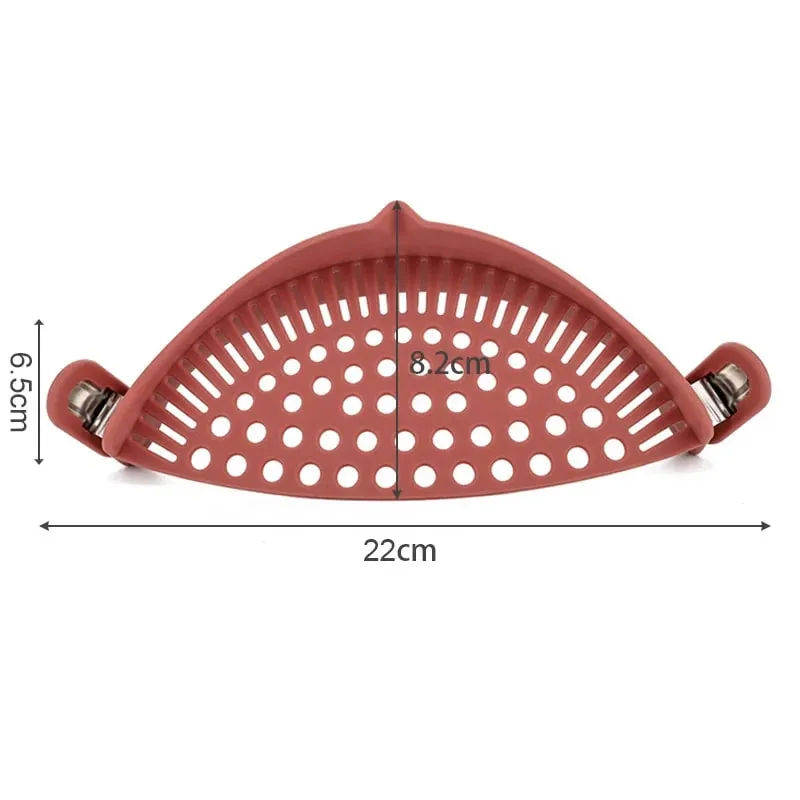 Silicone Pot Side Drainer Vegetable Noodle Drainage Filter Pour Baffle Kitchen Gadgets — image 6