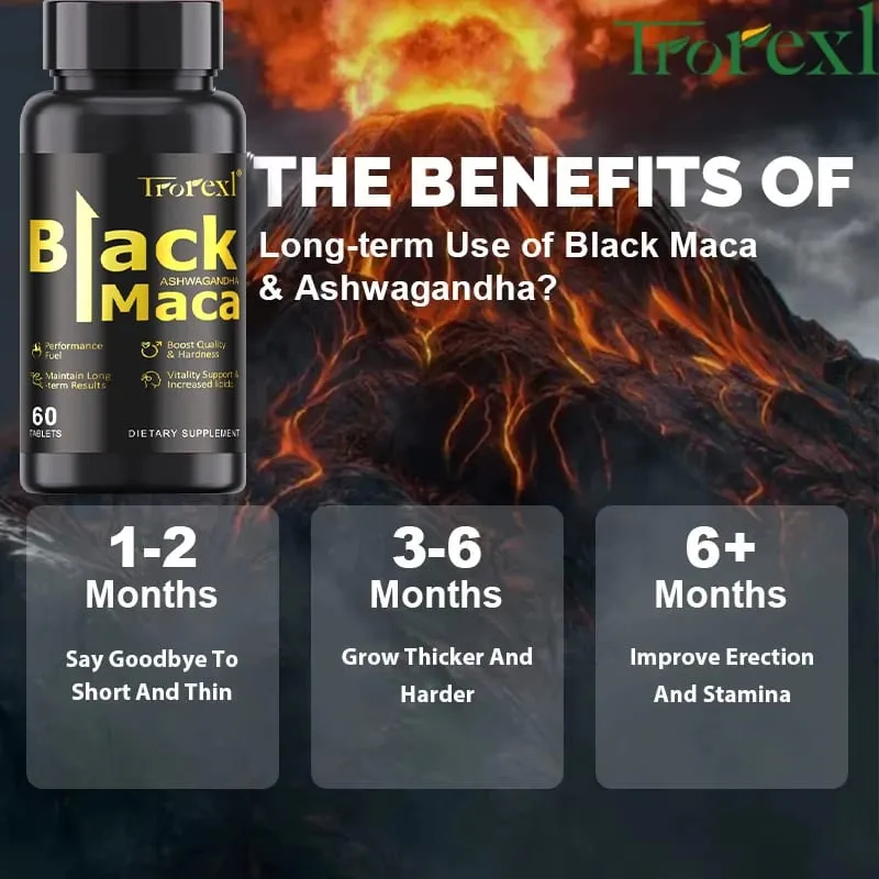 Organic Black Maca Pills 60 Tablets Men Enhancing Supplement Improve Size Endurance Promotes Healthy Energy — image 5