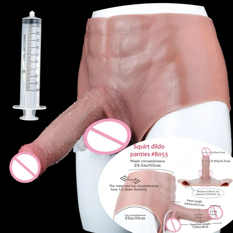 Sort nøgen strop stor realistisk udløsning dildo silikone sprøjtende trusser med simuleret solid penis sexlegetøj til kvinder