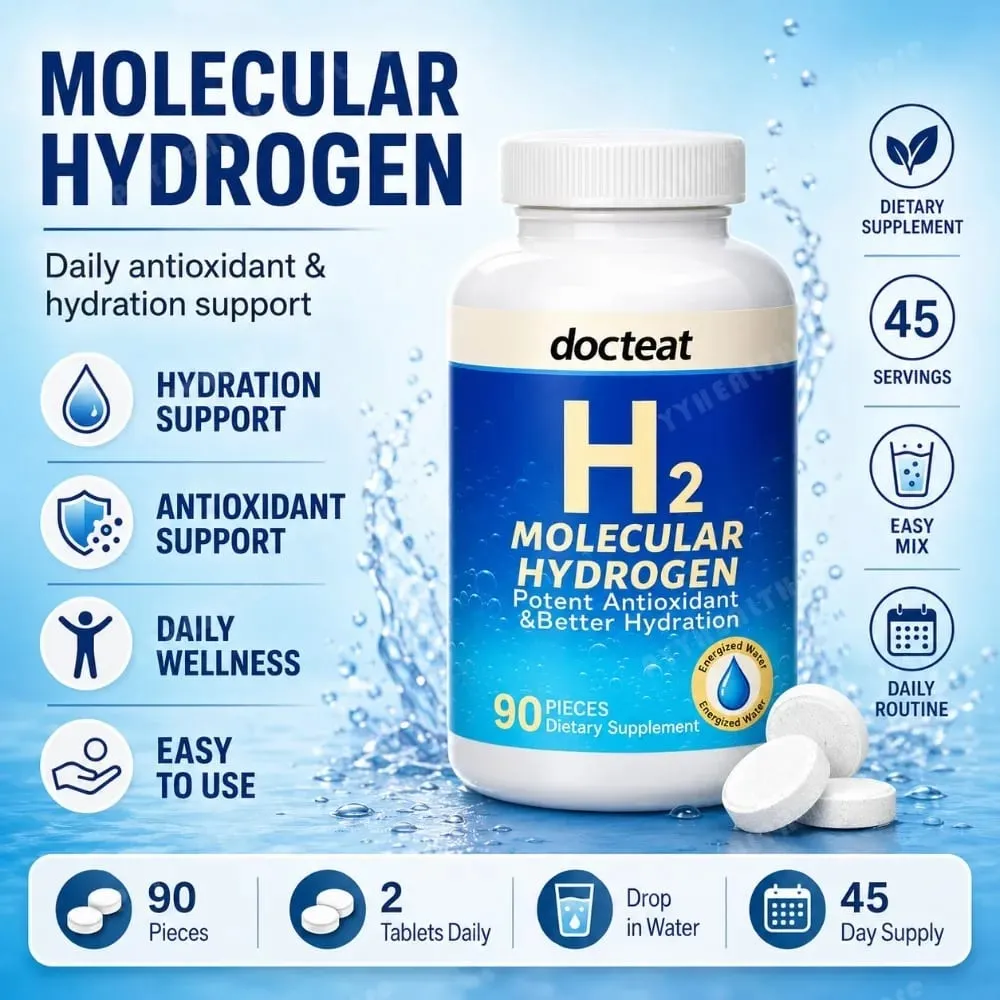 90 stks H2 Moleculaire Waterstof Watertabletten met Magnesium 160 mg Bruisende Drank Supplement voor Reizen Gym Thuis Hydratatie — image 2
