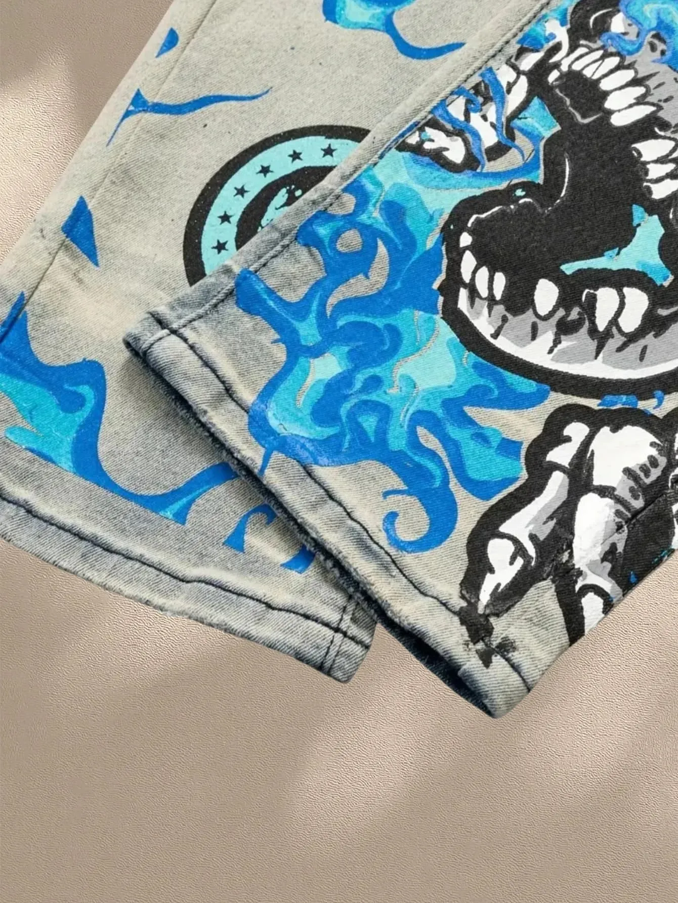 Y2K Men's Denim Jeans Trendy Print Expresses Personal Style Elastic and Breathable Fabric Best selling with Free Shipping — image 6