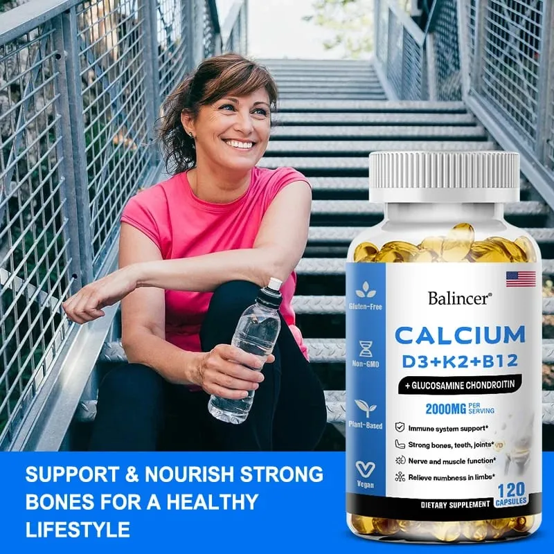 Calcium Supplement with Vitamins D3+K2+B12 Supports Nerve and Muscle Function Heart Health and Immunity — image 5