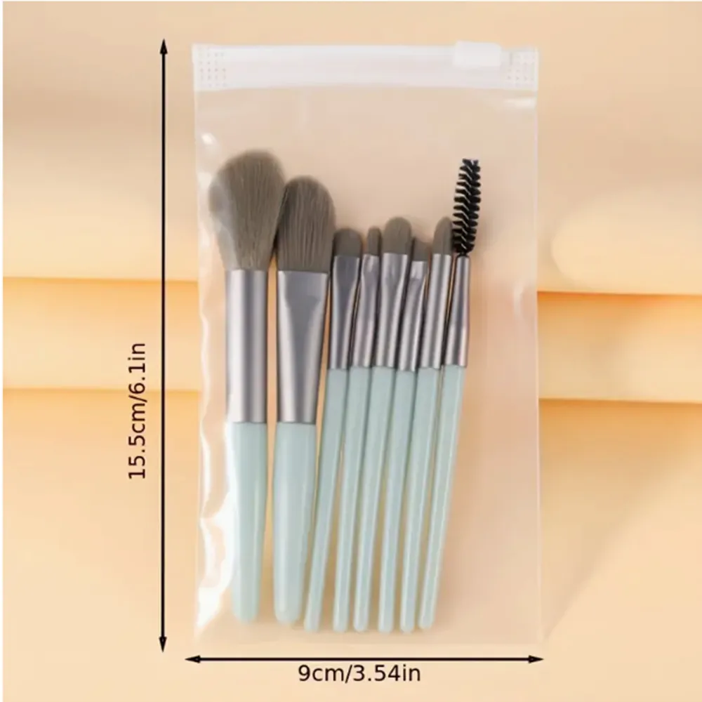 8-Piece Portable Concealer Foundation Make-Up Makeup Brush Soft Hair Eye Makeup Tools Beginner mini Set Alcohol Free