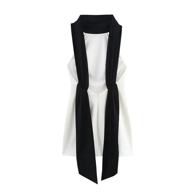 Weißes, rückenfreies, kurzes Kleid für Damen, Neckholder, elegante Partykleider für Damen, schulterfreies Minikleid für Damen, Neu in Kleider für Damen