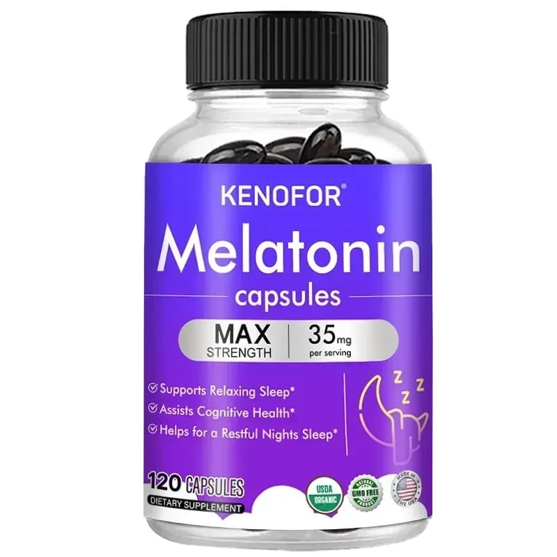 Kenofor Melatonin 35mg Maximum Strength Supplement 100% Non-Toxic Adult Sleep Supplement Deep Sleep Stress Relief — image 8