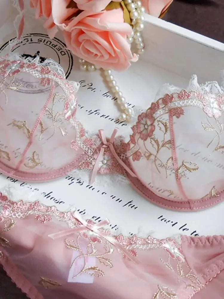French Lace Bra & Panty Set for Plus Size - Sheer Mesh Ultra-Thin Full-Bust Support Anti-Sagging Lingerie Sexy Design — image 2