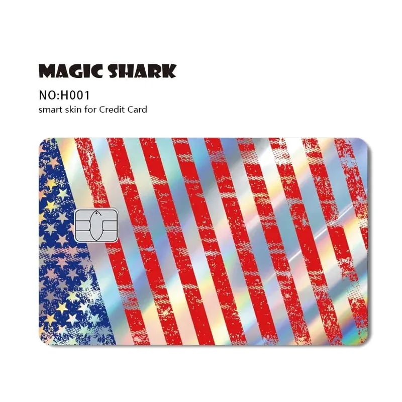 Magic Shark Skull Panda Hunter Broke Blue Eyes Dragon Laser Holographic Sticker Cover Film Skin for Credit Bank Debit Card — image 12