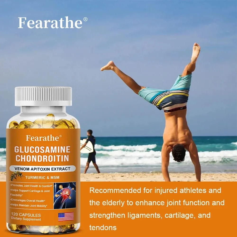 Glucosamine Chondroitin Bee Venom Turmeric at MSM - Bones Joint Antioxidant Digestive Support Non-GMO — image 6