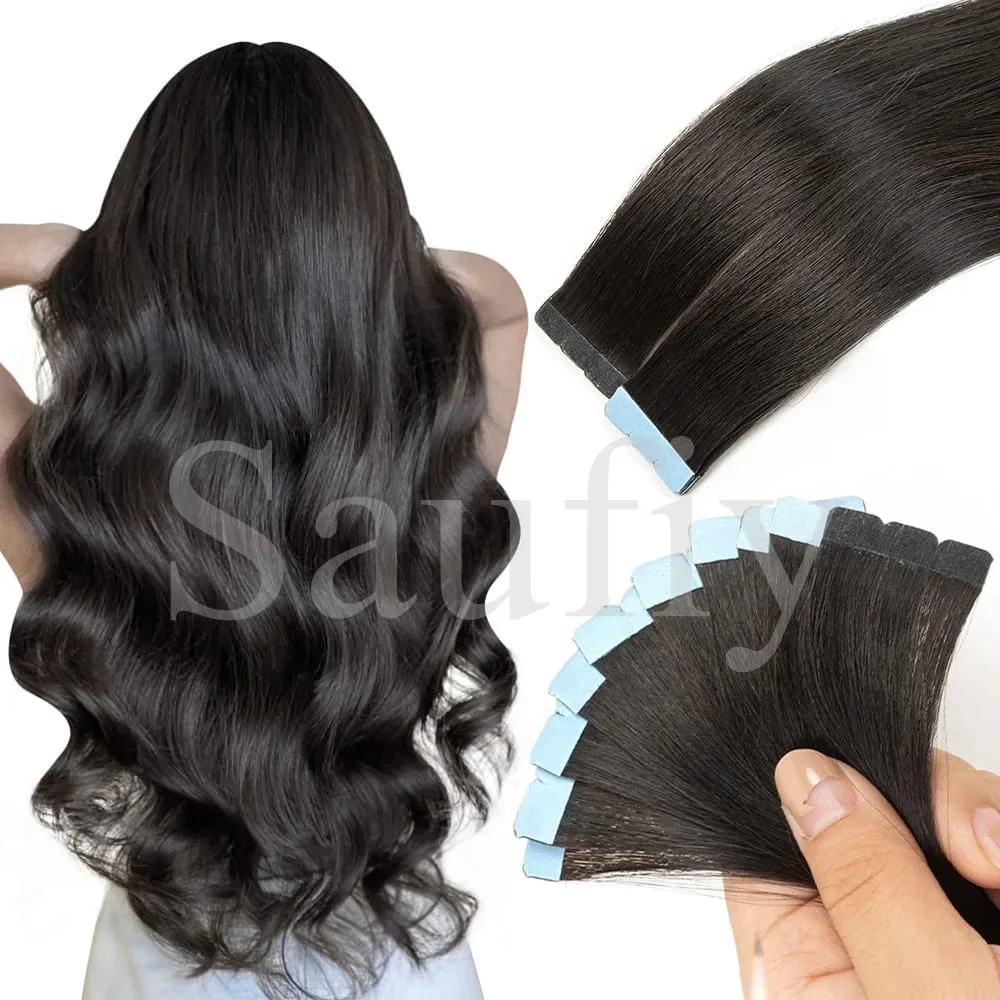 12-20 Zoll Balayge Blonde Mini-Tape-in-Echthaarverlängerungen, doppelseitig, unsichtbar, nahtlos, Tape-Ins-Haar, 10 Stück/Packung, natürlich, gerade, schwarz-blond, Balayge-braun, Mini-Tape-in-Haarverlängerungen