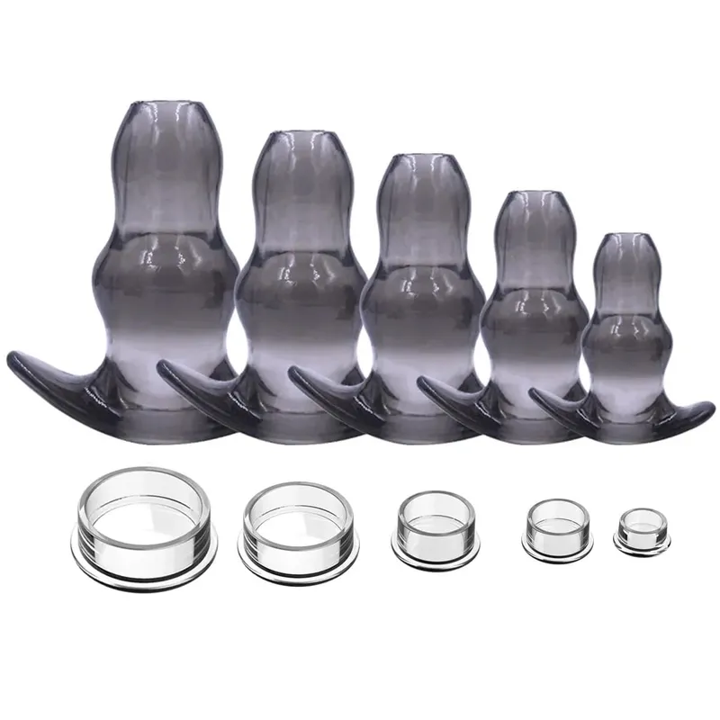 Bộ phích cắm mông đường hầm rỗng TPE màu tím - Đồ chơi tình dục linh hoạt dành cho nam và nữ — image 2