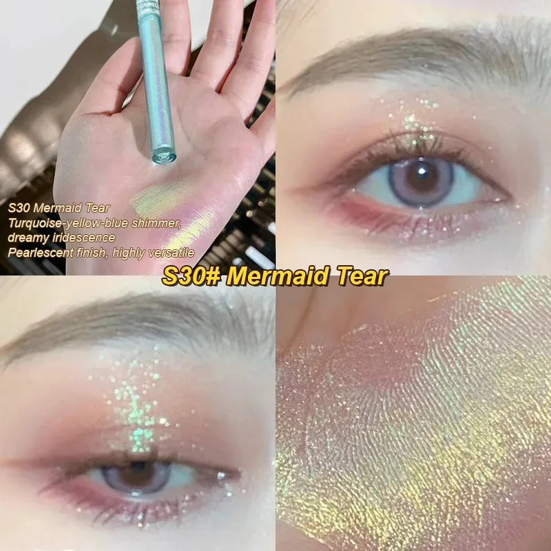 Glitter Highlighter Liquid Eye Shadow Multichrome Shimmer Eyeshadow Chameleon Eye Makeup High Gloss Pearl Shiny Eye Shadow