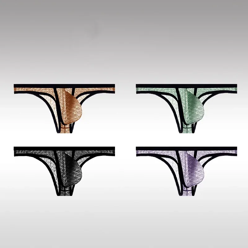 Men's Underwear Sexy Low Waisted Comfortable Triangle Pants Ice Silk Mesh Transparent Briefs