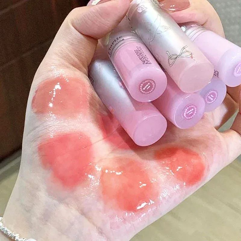 Mirror Glass Solid Lip Gloss Water Light Round Tube Lasting Moisturizing Lipstick Natural Nude Peach Tint Jelly Lip Glaze Makeup — image 5