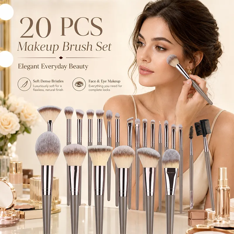 20Pcs Makeup Brushes Set Soft Synthetic Fiber Foundation Eyeshadow Blending Blush Powder Contour Beauty Tool — image 1