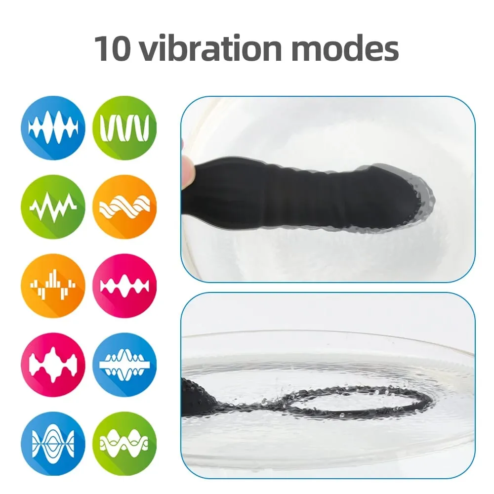 Thrusting Anal Vibrator with Cock Ring Prostate Massager Anal Plug Vibrator Remote Control Butt Plug Sex Toy for Men and Couple