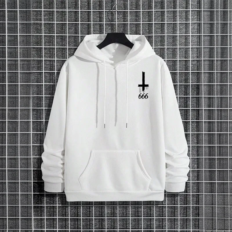 Mens Gothic Hoodie Satanic Symbol Print Street Fashion Warm Pullover Unisex Oversized Sweatshirt Outerwear Autumn Winter Outwear — image 5