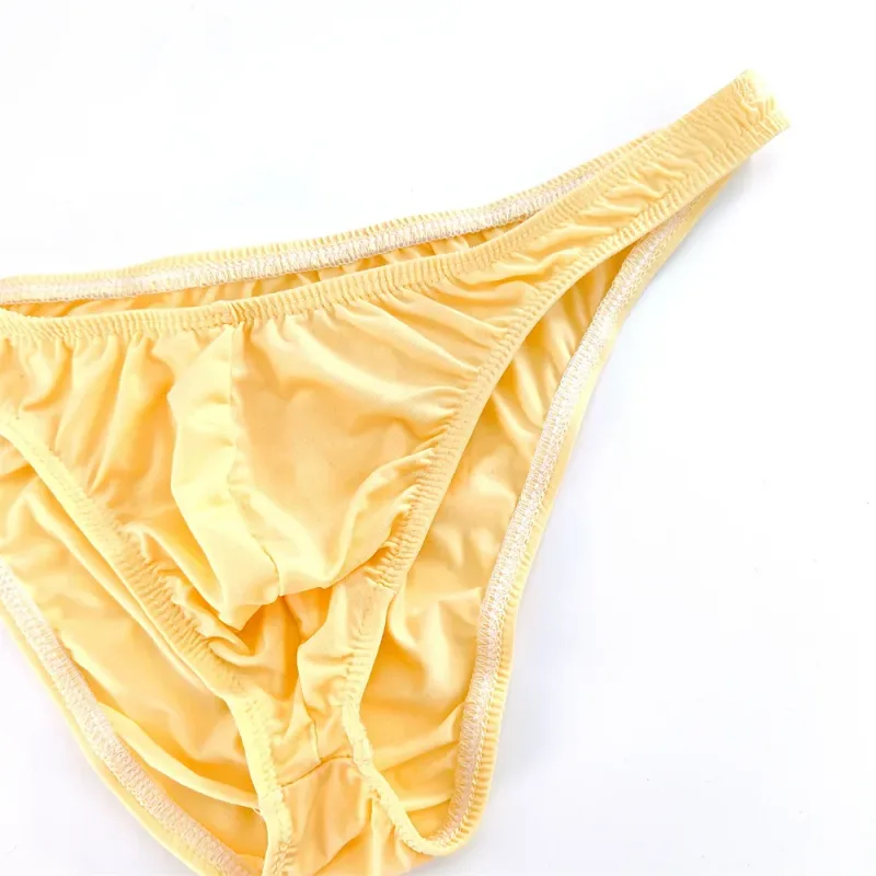 Pink Men Briefs Nylon Spandex Comfy Breathable Low-Waist Underpants Quick Dry Male Ice Silk Bikini Underwear — image 6