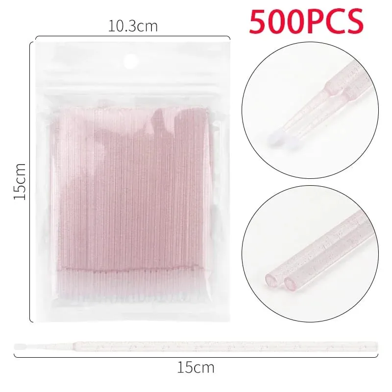 500/1000PCS Eyelash Brushes Crystal Swab Microbrushes Eyelash Extension Brush Grafting Lash Removing Applicators Makeup Tool — image 17