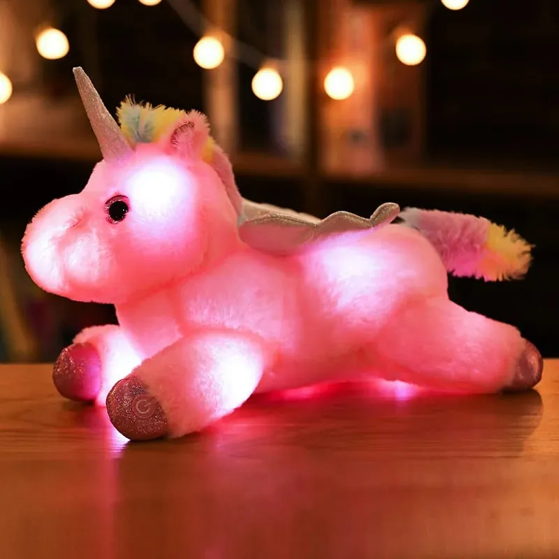 38cm creative Toy Luminous Pillow Soft Stuffed Plush Glowing Unicorn Cushion Led Light Toys Gift For Kids Children Girls — image 6