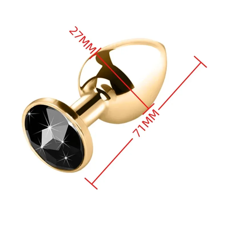 Small Size Metal Anal Beads Butt Plug Mini Rainbow Rose gold Butt Plug Crystal Jewelry Trainer Anal Dildo Masturbation Sex Toy — image 8