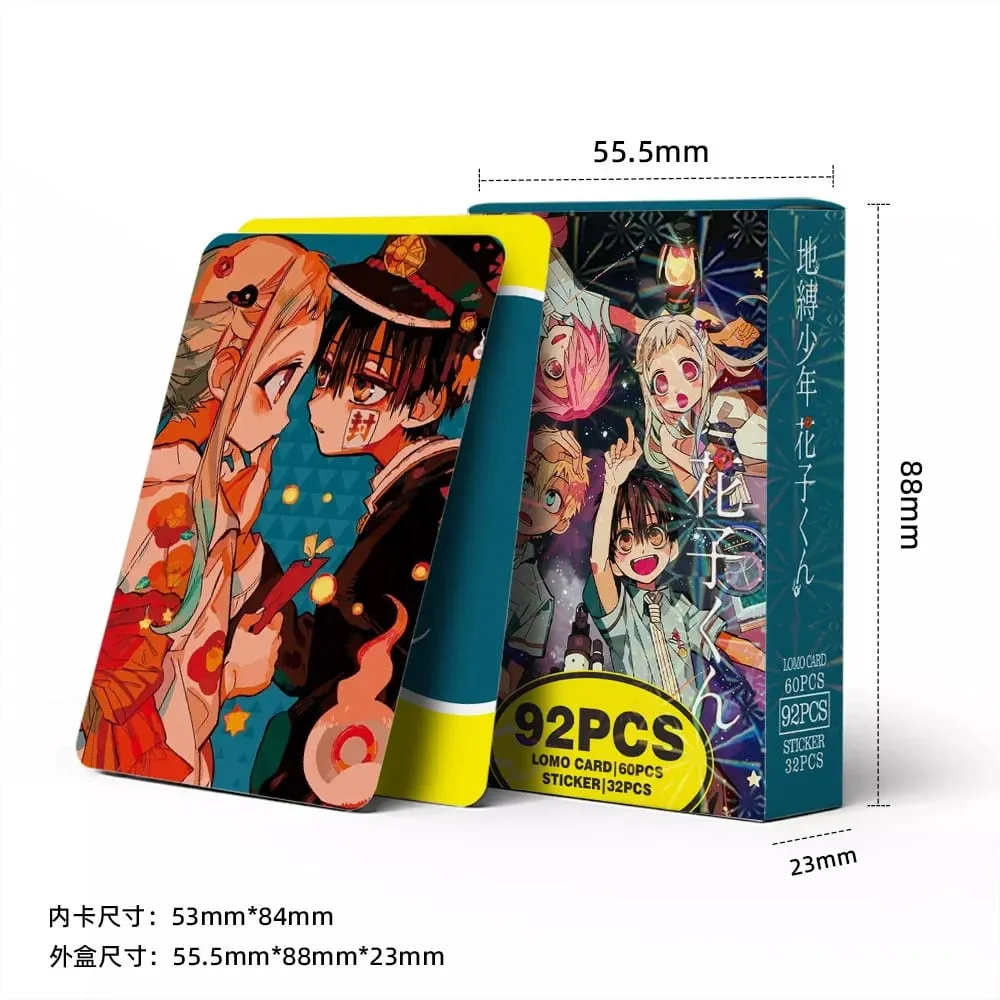 92PCS Set Kad Lomo Hanako-kun Terikat Tandas Kad foto Watak Anime dengan Pelekat Hiasan Peminat Koleksi Hadiah Hiasan
