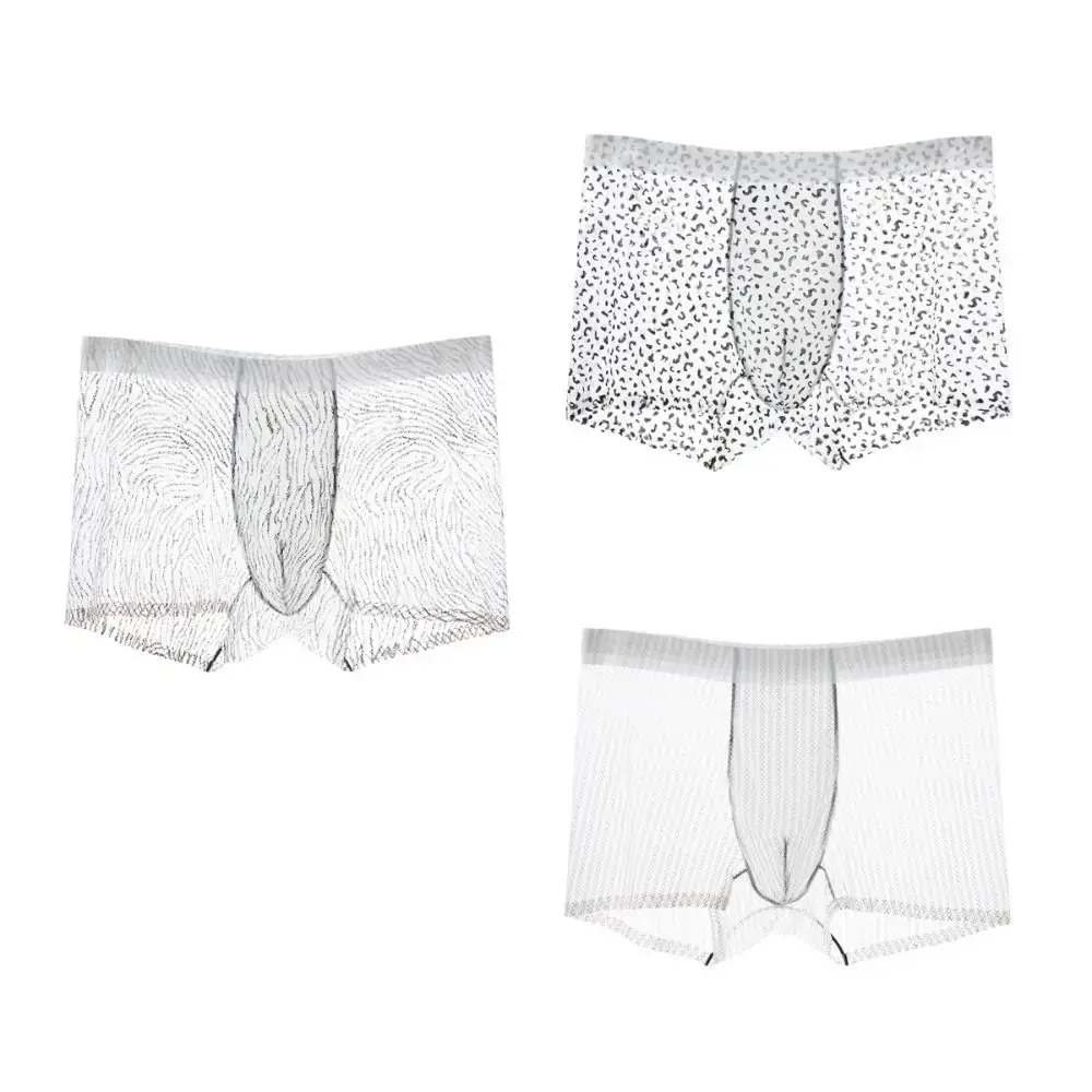 Celana Boxer Sutra Es Tipis Modis Celana Boxer Motif Macan Tutul Garis Tembus Pandang Celana Dalam Perasaan Dingin Mulus Sejuk Setiap Hari — image 3