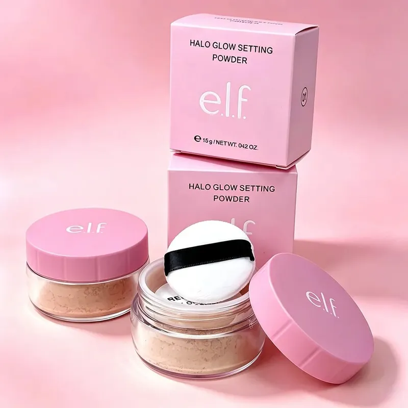 E.L.F. Halo GLOWSETTING POWDER Brightens Skin Tone Softens Setting Powder Loose Powder and Loose Powder