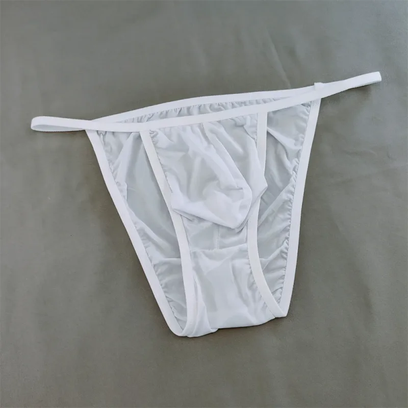 Ice Silk Briefs Men Underwear Solid Color Male Underpants Ultra-Thin Seamless Panties Thin Belt Low Waist — image 4
