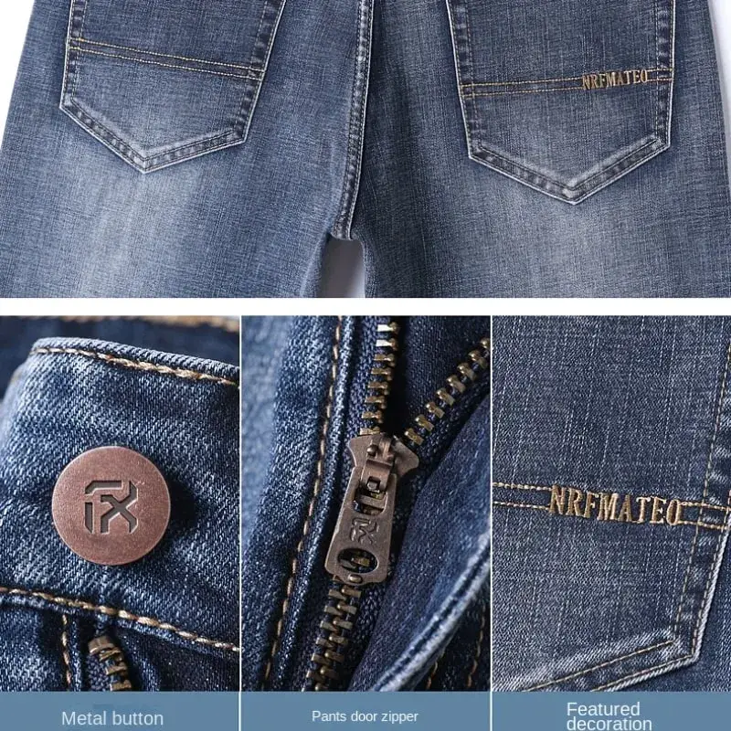 New Spring Summer Plus Size 40 42 44 Men Straight Loose Jeans Business Fashion Denim Stretch Pants Male Brand Trousers — image 6