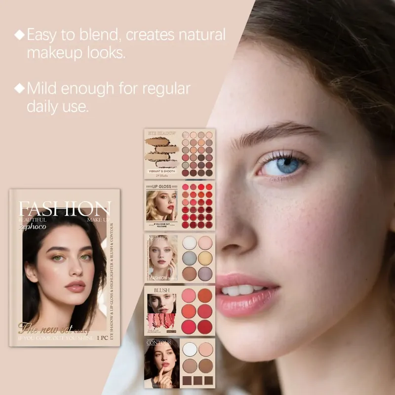All In One Makeup Set Natural Pigment Eyeshadow Blush Contour Highlight Lip Gloss Full Face Cosmetic Kit Daily Party Beginner — image 6