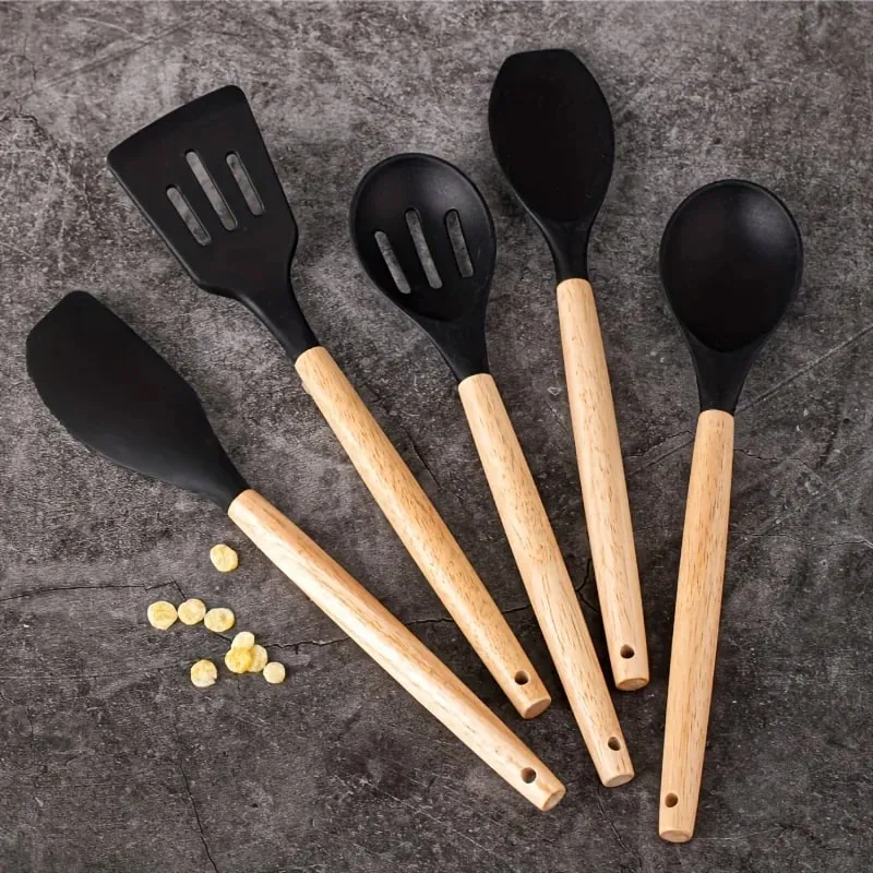 14pcs silicone utensil set with plastic holder — image 5