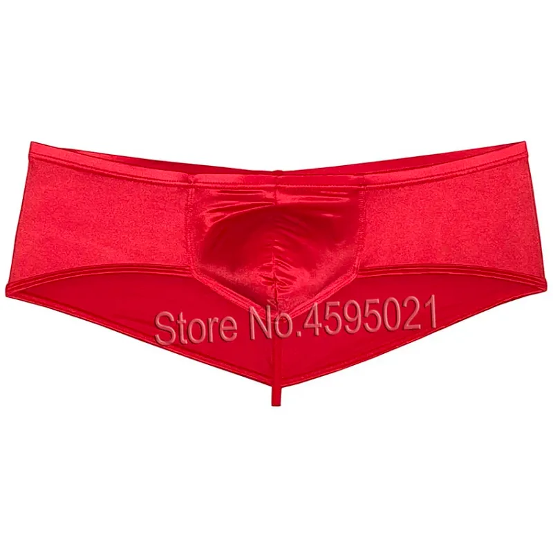 Sous-vêtements soyeux pour hommes, slip tanga coquin, brillant, aspect mouillé, slip de Bikini, solide, brillant, taille basse, slip de plage, sous-vêtement