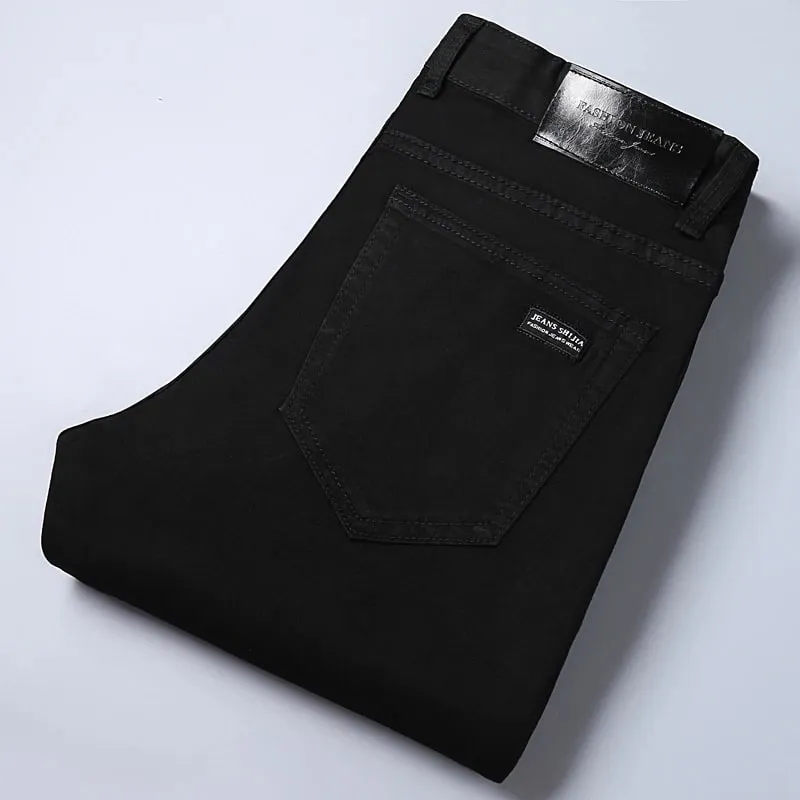 Wthinlee 8 Models Spring Autumn Business Jeans Men Casual Straight Stretch Fashion Classic Work Denim Trousers Brand Clothing