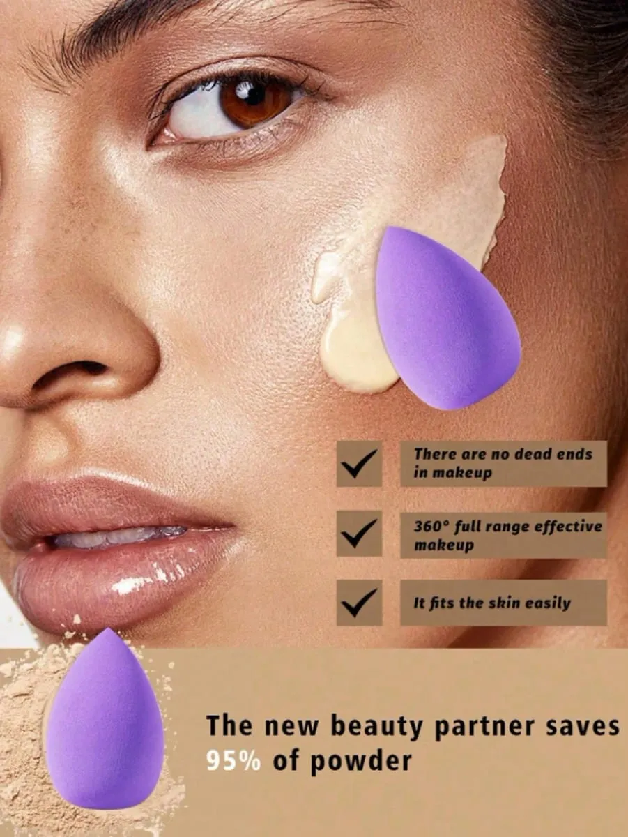 3/20/60Pcs Portable Reusable Water Drop Shape Mini Blender Sponge Beauty Cosmetic Foundation Cosmetic Sponge Makeup Blender — image 2