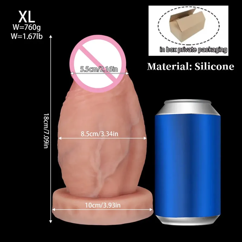 New Realistic Big Huge Thick Anal Dildo Butt Plug Giant Large Soft Silicone Anal Plug Expander Training Adult Sex Toys for Women — image 16