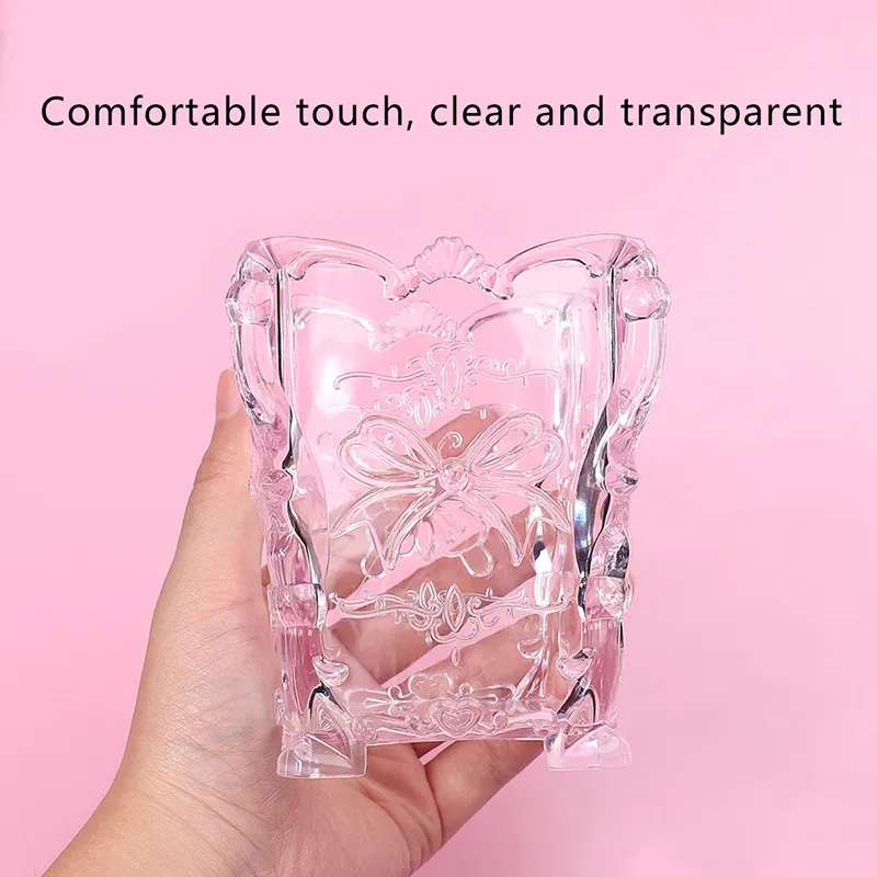 Cotton Pad Nails Storage Box Butterfly Transparent Pink Design Napkins Container Brush Organizer Makeup Case Nail Art Tools — image 5