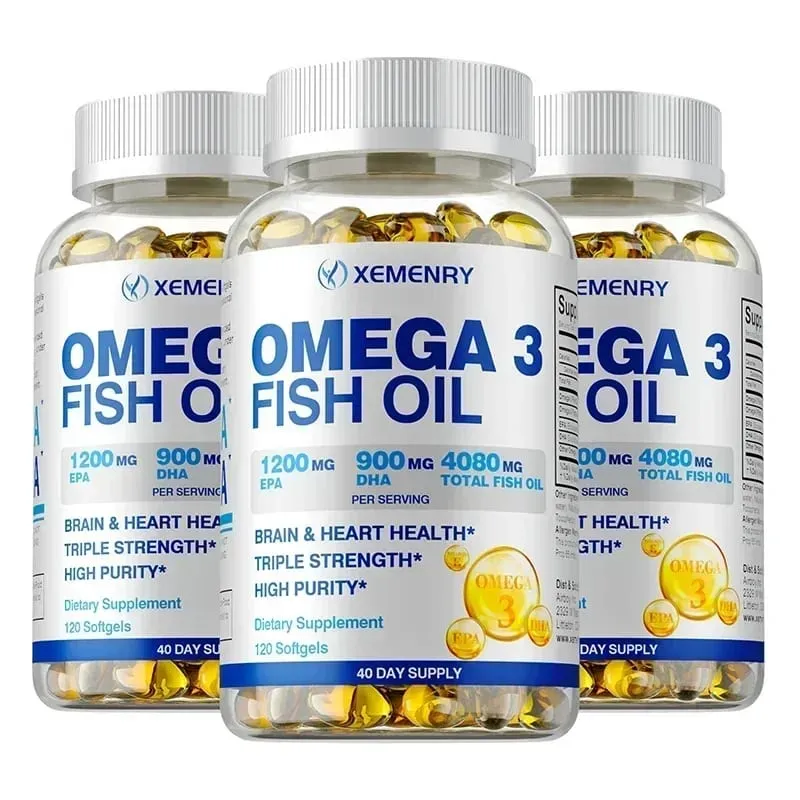 Olio di pesce Omega-3 - Migliora la concentrazione della memoria e la cognizione Promuove la salute del cervello e degli occhi Migliora la funzione immunitaria — image 8