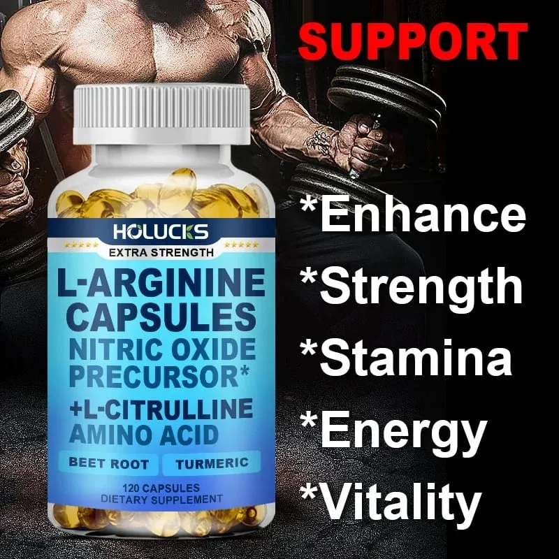 Premium L-Arginine Capsules with L-Citrulline & Turmeric Supports Muscle Pump Recovery & Overall Physical Performance — image 6