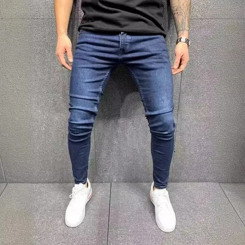 Spring Men Classic Elasticity Pencil Jeans Jean Homme Man Soft Stretch Black Biker Masculino Denim Trousers Mens Solid Pants — image 11