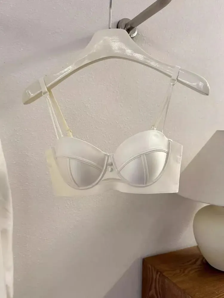 AA Cup Strapless Bra Set Fixed Half Cup Built-in Lift Lingerie Push Up Convertible Underwear Push Up Convertible Underwear — image 5
