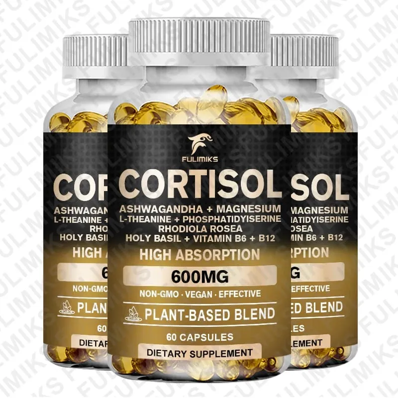 Suplemen Cortisol Holy Basil | Ashwagandha | Rhodiola | Keseimbangan Hormon Berasaskan Tumbuhan L-Theanine - Fokus Mood & Sokongan Tidur — image 9
