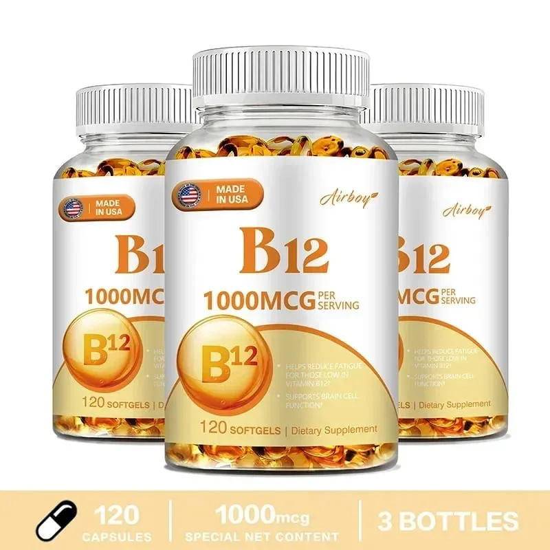 Vitamin B12 1000mcg - Benefits Brain & Heart Function Memory Learning Helps Boost Natural Energy