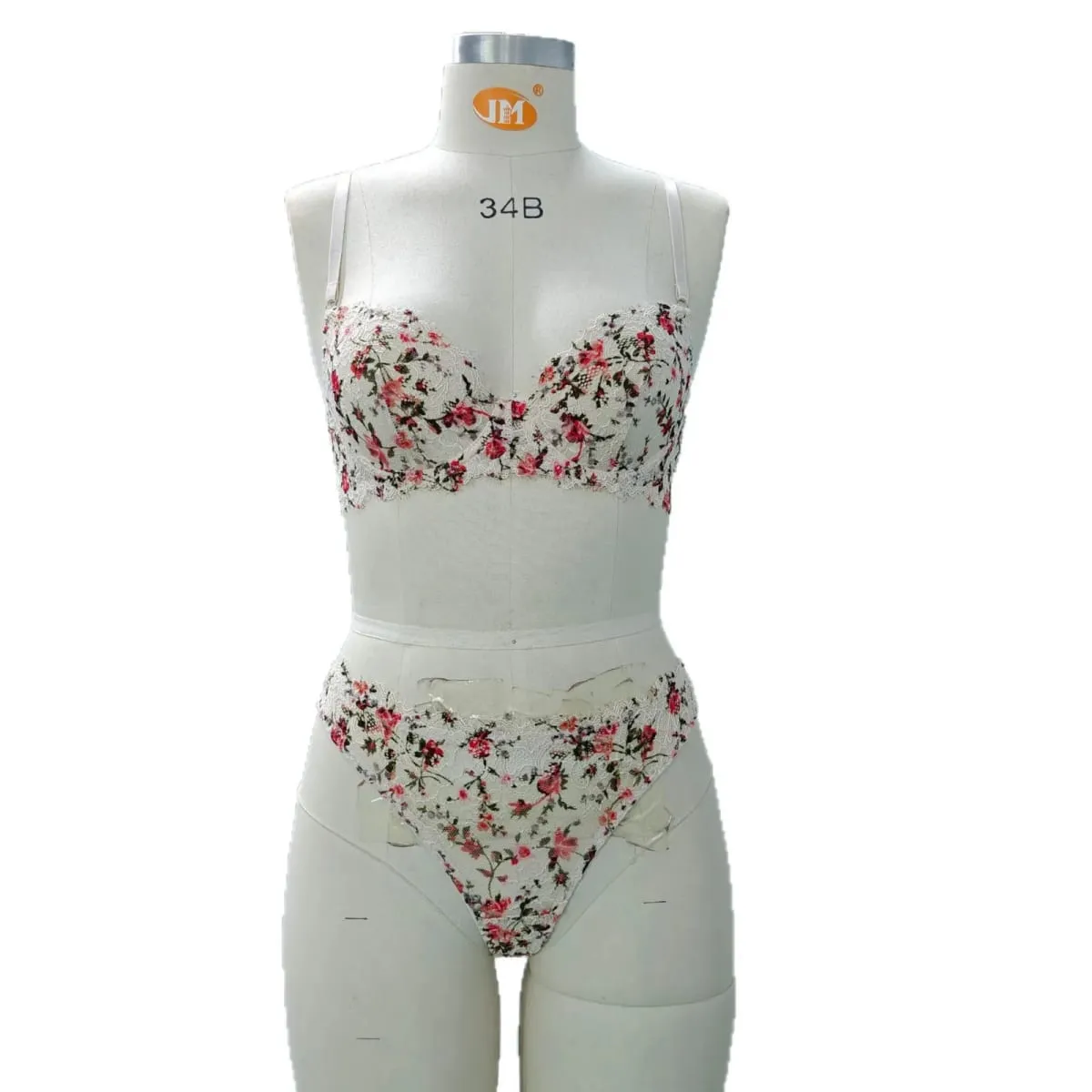 Reggiseno in pizzo floreale ultra sottile sfoderato Set di biancheria intima con anello in acciaio Vedere attraverso il reggiseno estivo da donna in lingerie sexy