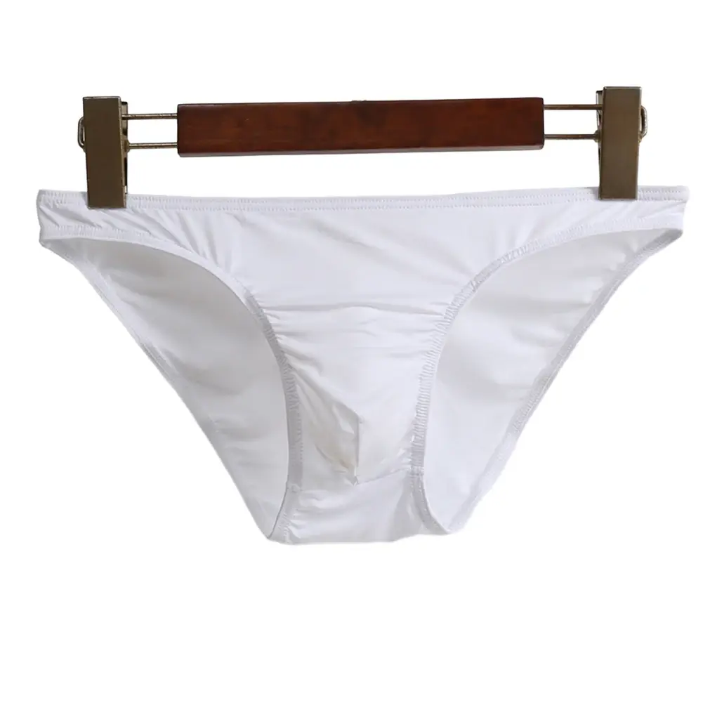 Sexy Men Bulge Pouch Briefs Underpants Panties Bikini Solid Color Transparent Briefs Underwear Pump Man Glossy Panties — image 2