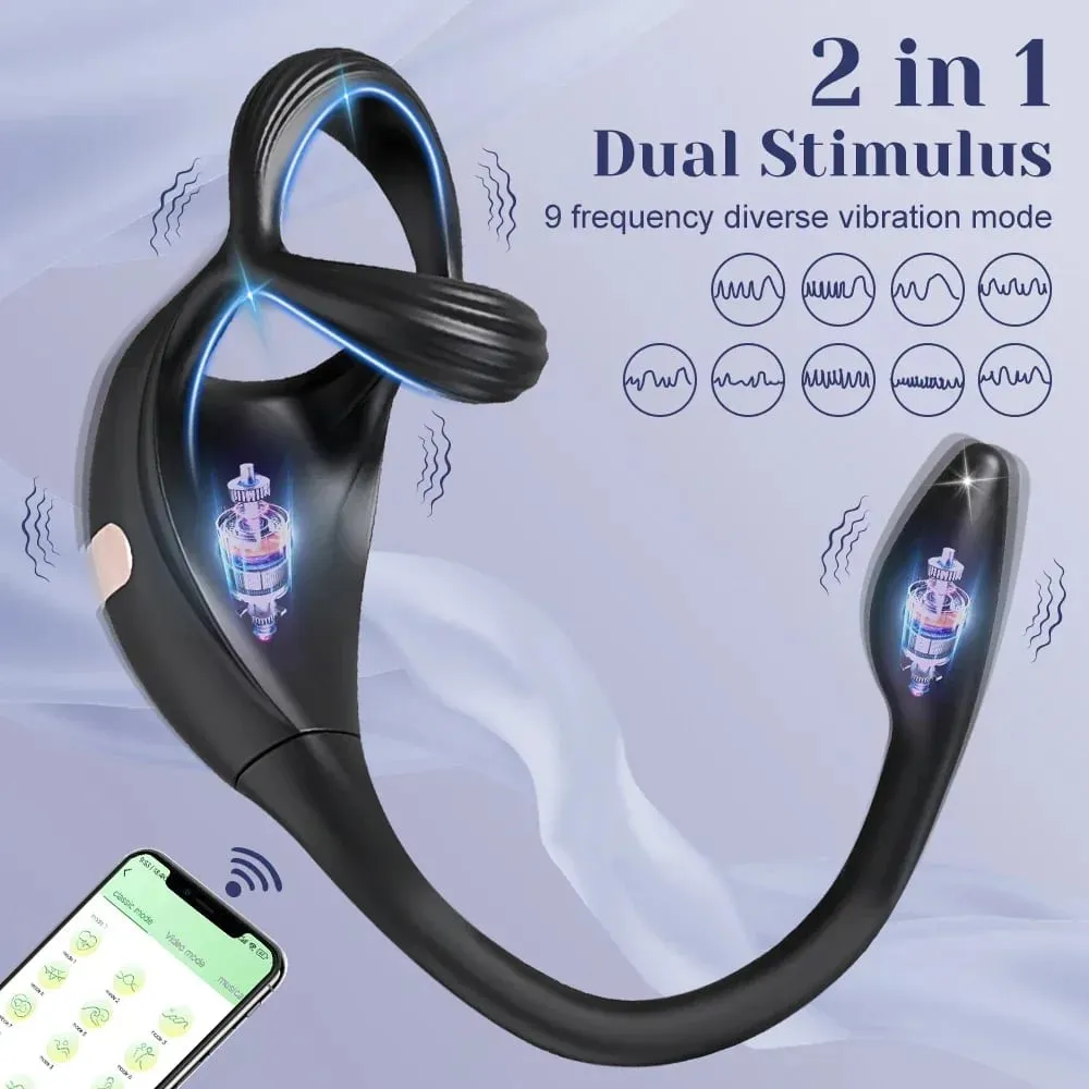 APP Control Butt Plug Cock Ring Vibrating Prostate Massager for Men Beginner Anal Vibrator Anal Plug for Gay Sex Toy for Men 18+ — image 2