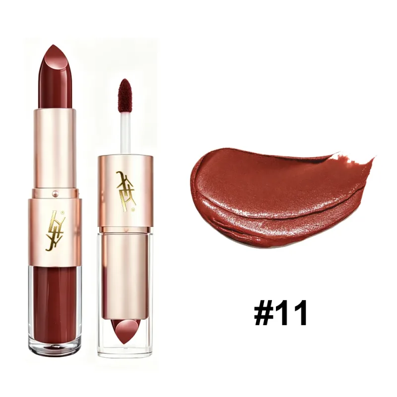 2 IN 1 Dual-End Lipstick & Liquid Lip Gloss High Shine Glossy Lip Color Long Lasting Waterproof Bold Lip Makeup — image 11
