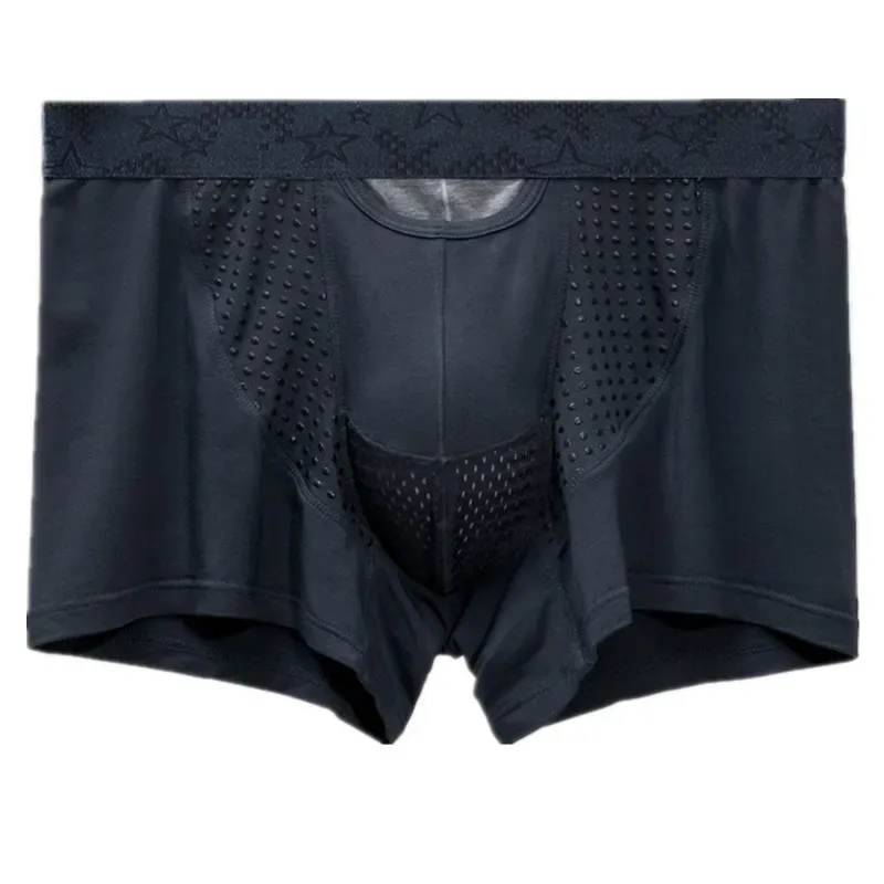 Boxer homme short Push Up sous-vêtements Modal Pantie homme respirant magnétique glace soie balle séparation poche caleçon Cueca